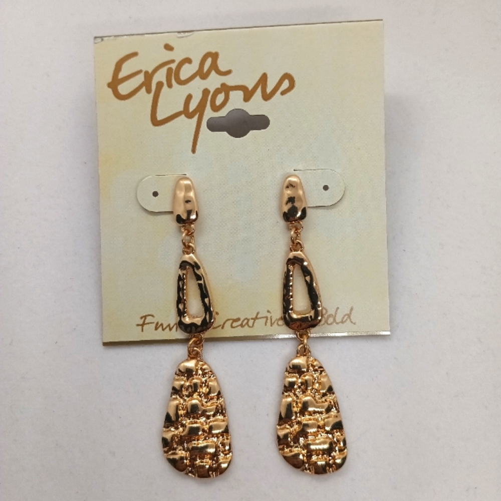 Erica Lyons Gold Tone Dangle Earrings